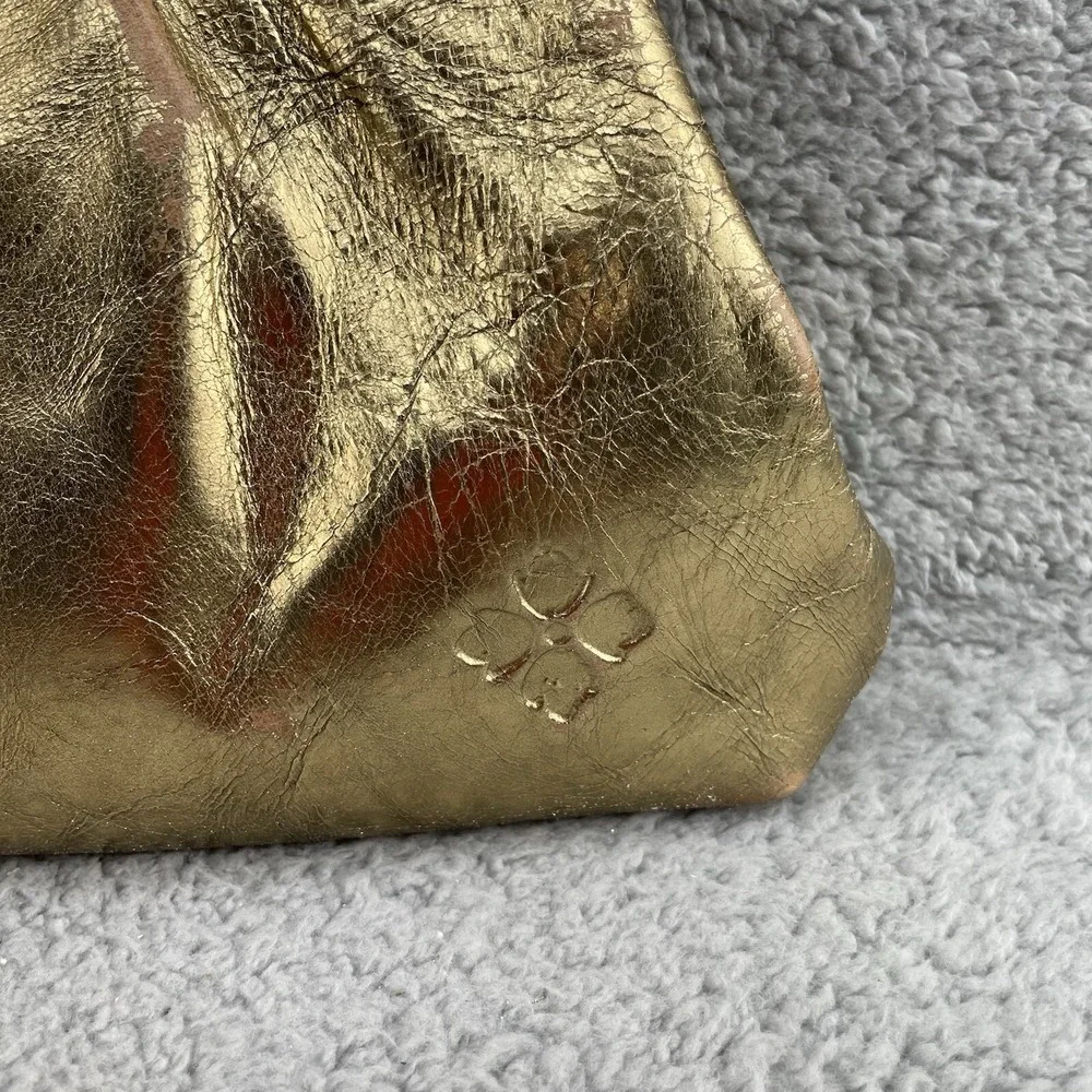 Patricia Nash Cross Body Bag Purse Distresseed *Leather Metallic Antique Gold